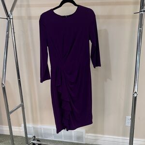 Calvin Klein Rich Purple Long Sleeve Dress